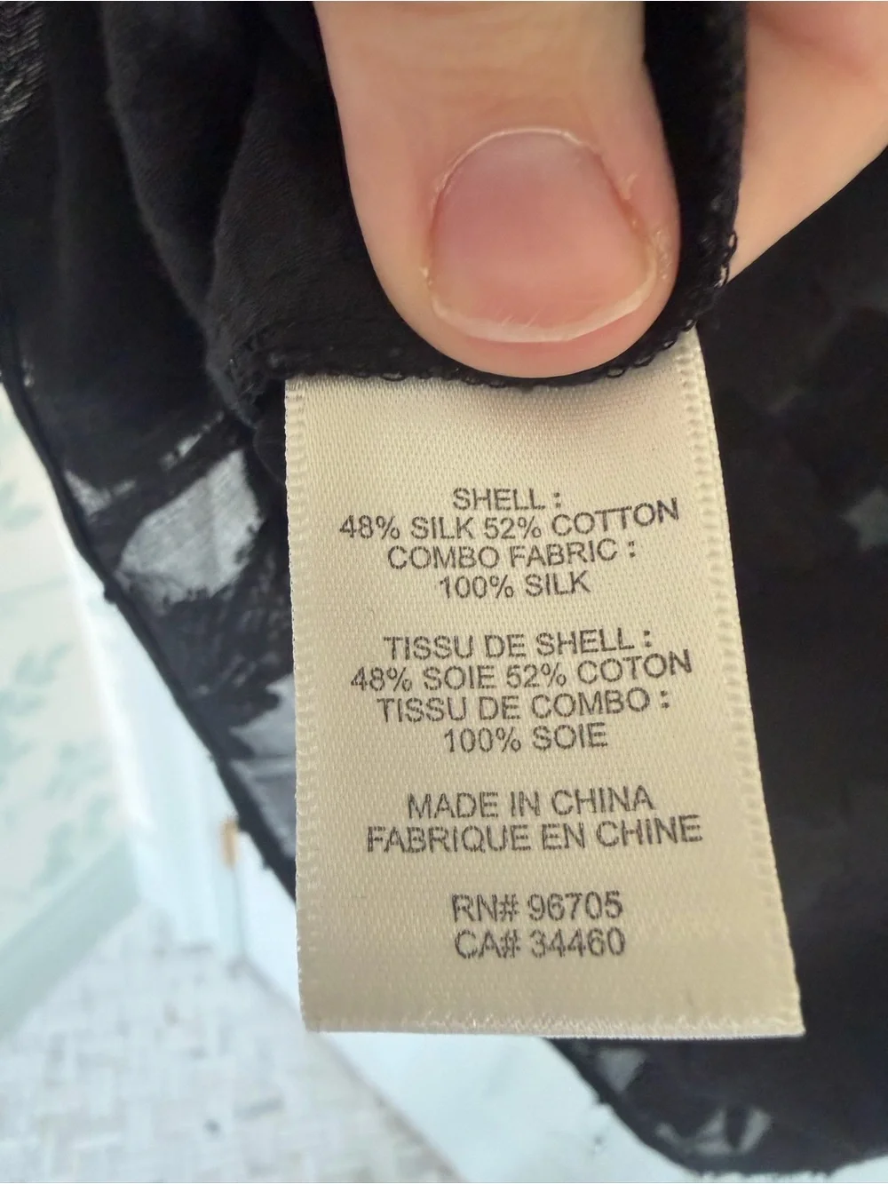 Rebecca Taylor Textured Floral V-Neck Sheer Blouse in Black - y